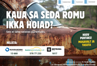 19. oktoobrist 1. novembrini 2026 viiakse romusõiduk tasuta ära